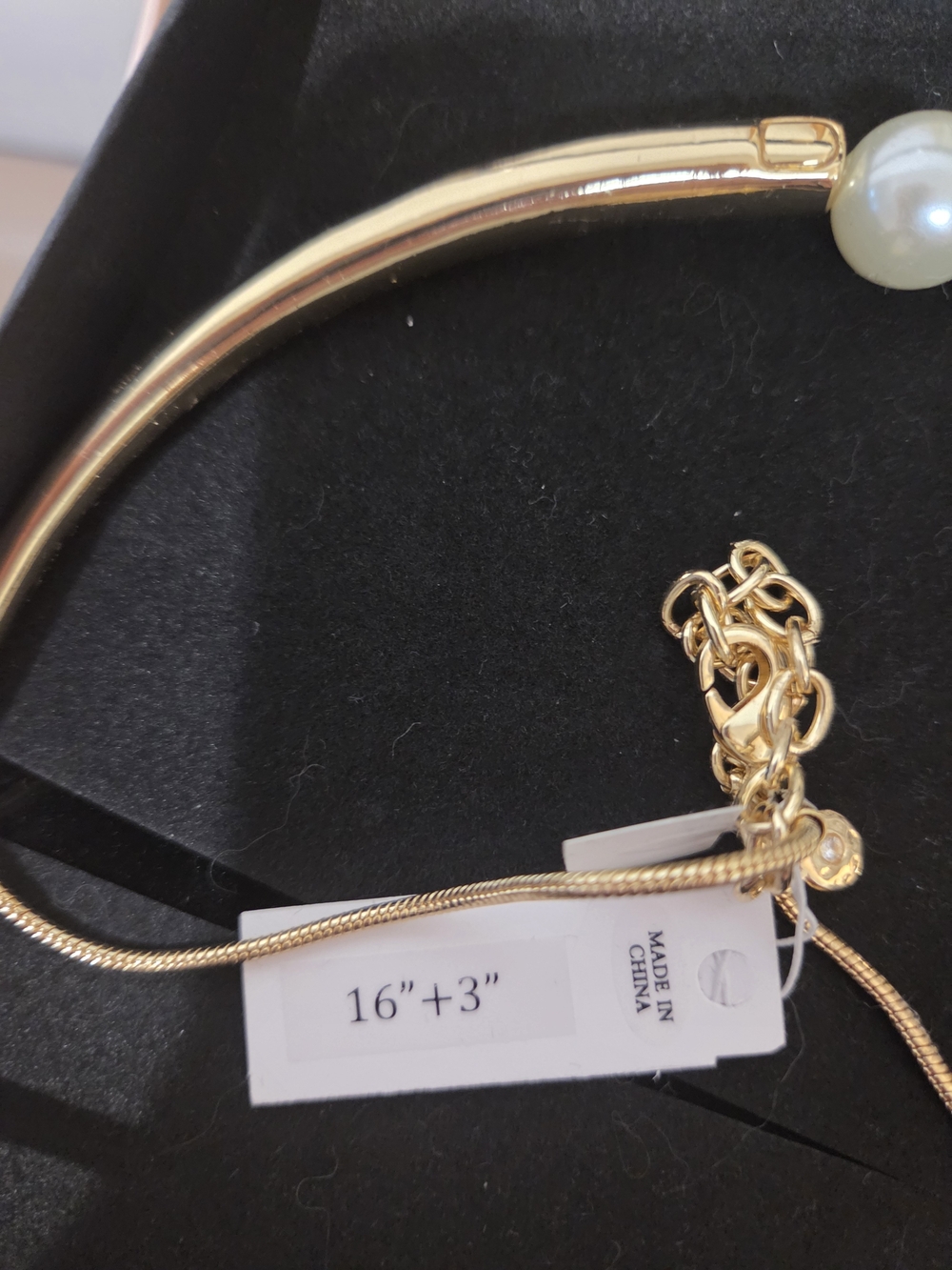 True To Form Faux Pearl Goldtone Bar Necklace - Picture 6 of 6